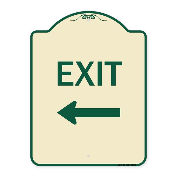 Signmission Exit With Left Arrow 2 Heavy-Gauge Aluminum Architectural Sign, 24" H, 18" L, TG-1824-24049 A-DES-TG-1824-24049 - main